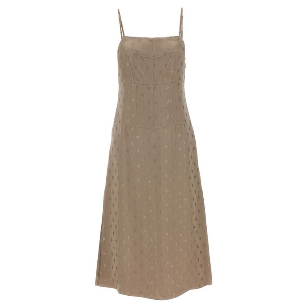 Fendi Gray Silk Midi Women's Dress